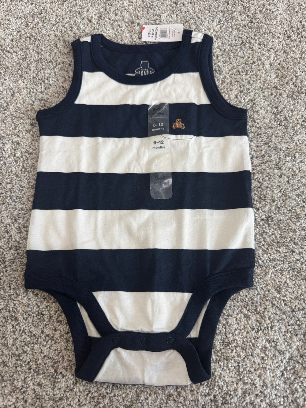 GAP Navy and White Striped Tank Bodysuit - Infant